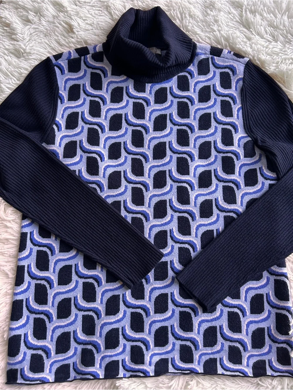 Talbots Birds Eye Jacquard Turtle-Neck Sweater - Size Medium - Picture 1 of 10